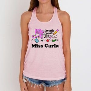 My Favorite People Call Me Custom Name Women's Knotted Racerback Tank