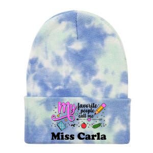 My Favorite People Call Me Custom Name Tie Dye 12in Knit Beanie