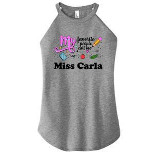 My Favorite People Call Me Custom Name Women's Perfect Tri Rocker Tank