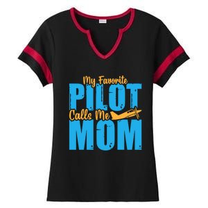 My Favorite Pilot Calls Me Mom Where Are You Funny Gift Ladies Halftime Notch Neck Tee