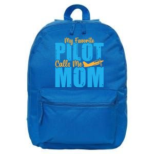 My Favorite Pilot Calls Me Mom Where Are You Funny Gift 16 in Basic Backpack