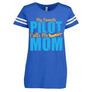 My Favorite Pilot Calls Me Mom Where Are You Funny Gift Enza Ladies Jersey Football T-Shirt