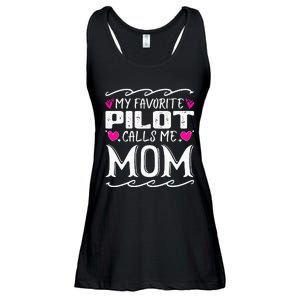 My Favorite Pilot Calls Me Mom Funny Mother's Day Ladies Essential Flowy Tank