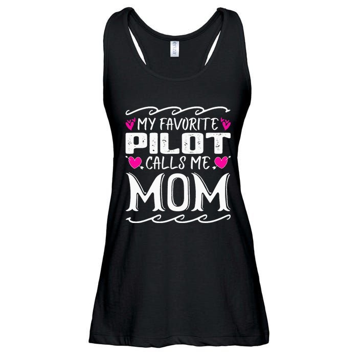 My Favorite Pilot Calls Me Mom Funny Mother's Day Ladies Essential Flowy Tank