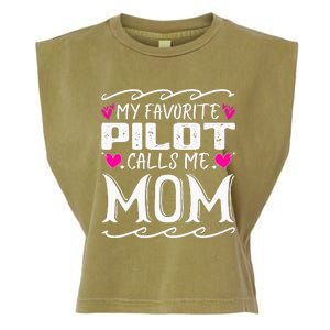 My Favorite Pilot Calls Me Mom Funny Mother's Day Garment-Dyed Women's Muscle Tee