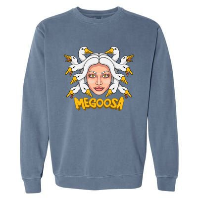 Megoosa Funny Pun Goose Medusa Snakes Gift Garment-Dyed Sweatshirt