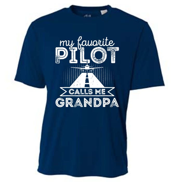 My Favorite Pilot Calls Me Grandpa Funny Pilot FatherS Day Cooling Performance Crew T-Shirt