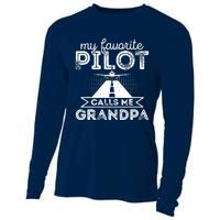 My Favorite Pilot Calls Me Grandpa Funny Pilot FatherS Day Cooling Performance Long Sleeve Crew