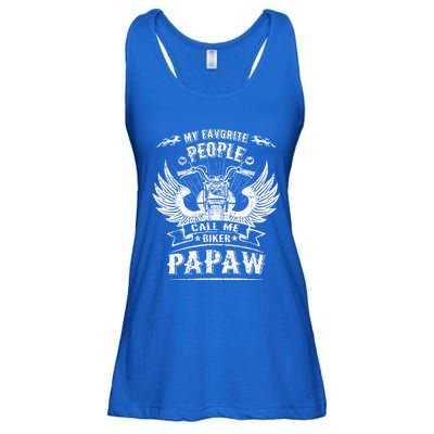 My Favorite People Call Me Biker Papaw Grandpa Motorcycle Gift Ladies Essential Flowy Tank