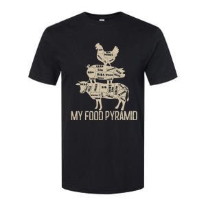 My Food Pyramid Funny Bbq Cow Pig Chicken Softstyle CVC T-Shirt