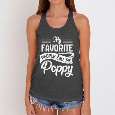 My Favorite People Call Me Poppy Grandpa Fathers Day Women's Knotted Racerback Tank