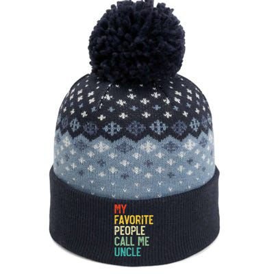 My Favorite People Call Me Uncle Father's Day The Baniff Cuffed Pom Beanie