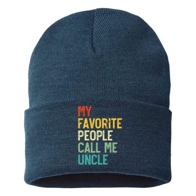 My Favorite People Call Me Uncle Father's Day Sustainable Knit Beanie