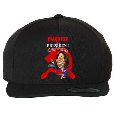 Marxist For President Comrade Kamala Harris Funny President Wool Snapback Cap