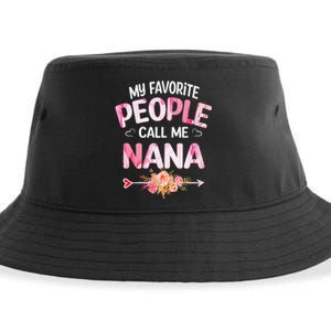 My Favorite People Call Me Nana Floral Mothers Day Grandma Sustainable Bucket Hat