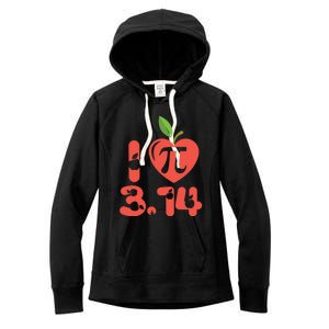 Math Funny Pi Day 3 14 I Love Apple Pie Apple Pi Day Gift Women's Fleece Hoodie