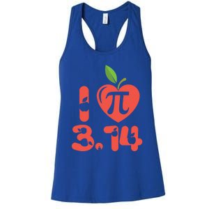 Math Funny Pi Day 3 14 I Love Apple Pie Apple Pi Day Gift Women's Racerback Tank