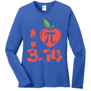 Math Funny Pi Day 3 14 I Love Apple Pie Apple Pi Day Gift Ladies Long Sleeve Shirt