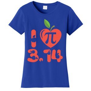 Math Funny Pi Day 3 14 I Love Apple Pie Apple Pi Day Gift Women's T-Shirt