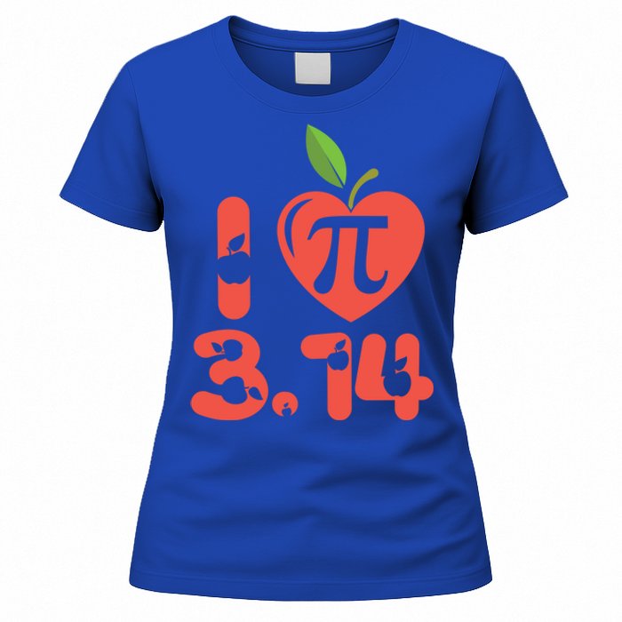 Math Funny Pi Day 3 14 I Love Apple Pie Apple Pi Day Gift Women's T-Shirt