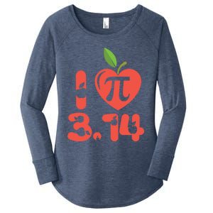 Math Funny Pi Day 3 14 I Love Apple Pie Apple Pi Day Gift Women's Perfect Tri Tunic Long Sleeve Shirt