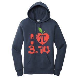 Math Funny Pi Day 3 14 I Love Apple Pie Apple Pi Day Gift Women's Pullover Hoodie