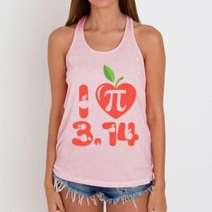 Math Funny Pi Day 3 14 I Love Apple Pie Apple Pi Day Gift Women's Knotted Racerback Tank