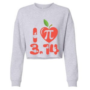 Math Funny Pi Day 3 14 I Love Apple Pie Apple Pi Day Gift Cropped Pullover Crew