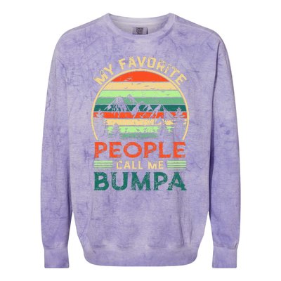 My Favorite People Call Me Bumpa FatherS Day Gifts Vintage Colorblast Crewneck Sweatshirt