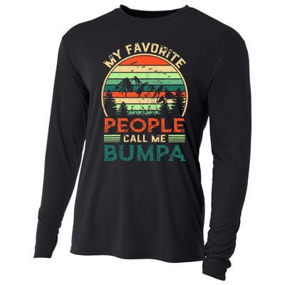 My Favorite People Call Me Bumpa FatherS Day Gifts Vintage Cooling Performance Long Sleeve Crew