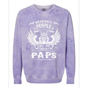 My Favorite People Call Me Biker Paps Grandpa Motorcycle Gift Colorblast Crewneck Sweatshirt