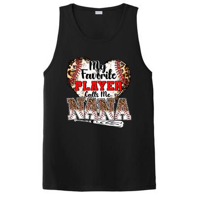 My Favorite Player Calls Me Nana Baseball Leopard Grandma Gift PosiCharge Competitor Tank