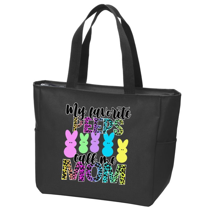 My Favorite Peeps Call Me Mom Easter Zip Tote Bag