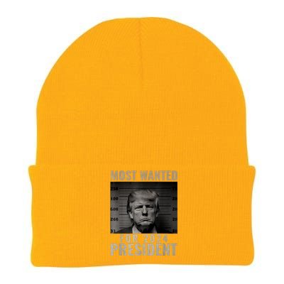 Mugshot For President Most Wanted Funny Trump 2024 Gift Knit Cap Winter Beanie