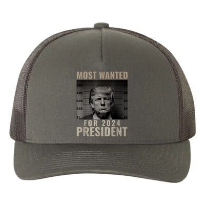 Mugshot For President Most Wanted Funny Trump 2024 Gift Yupoong Adult 5-Panel Trucker Hat