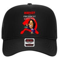 Marxist For President Comrade Kamala Harris Funny President High Crown Mesh Back Trucker Hat