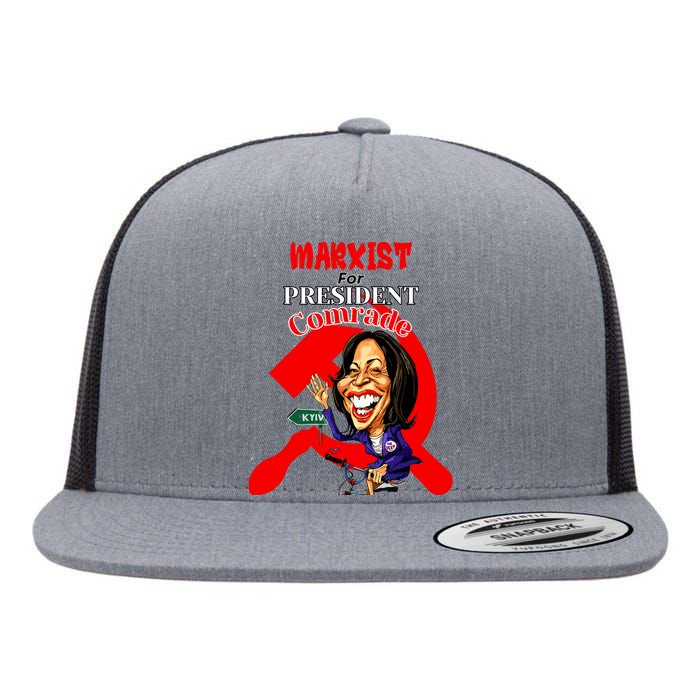 Marxist For President Comrade Kamala Harris Funny President Flat Bill Trucker Hat