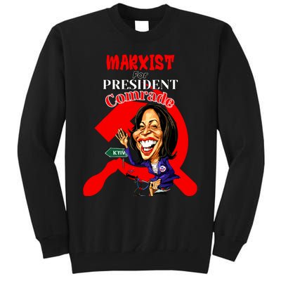 Marxist For President Comrade Kamala Harris Funny President Tall Sweatshirt