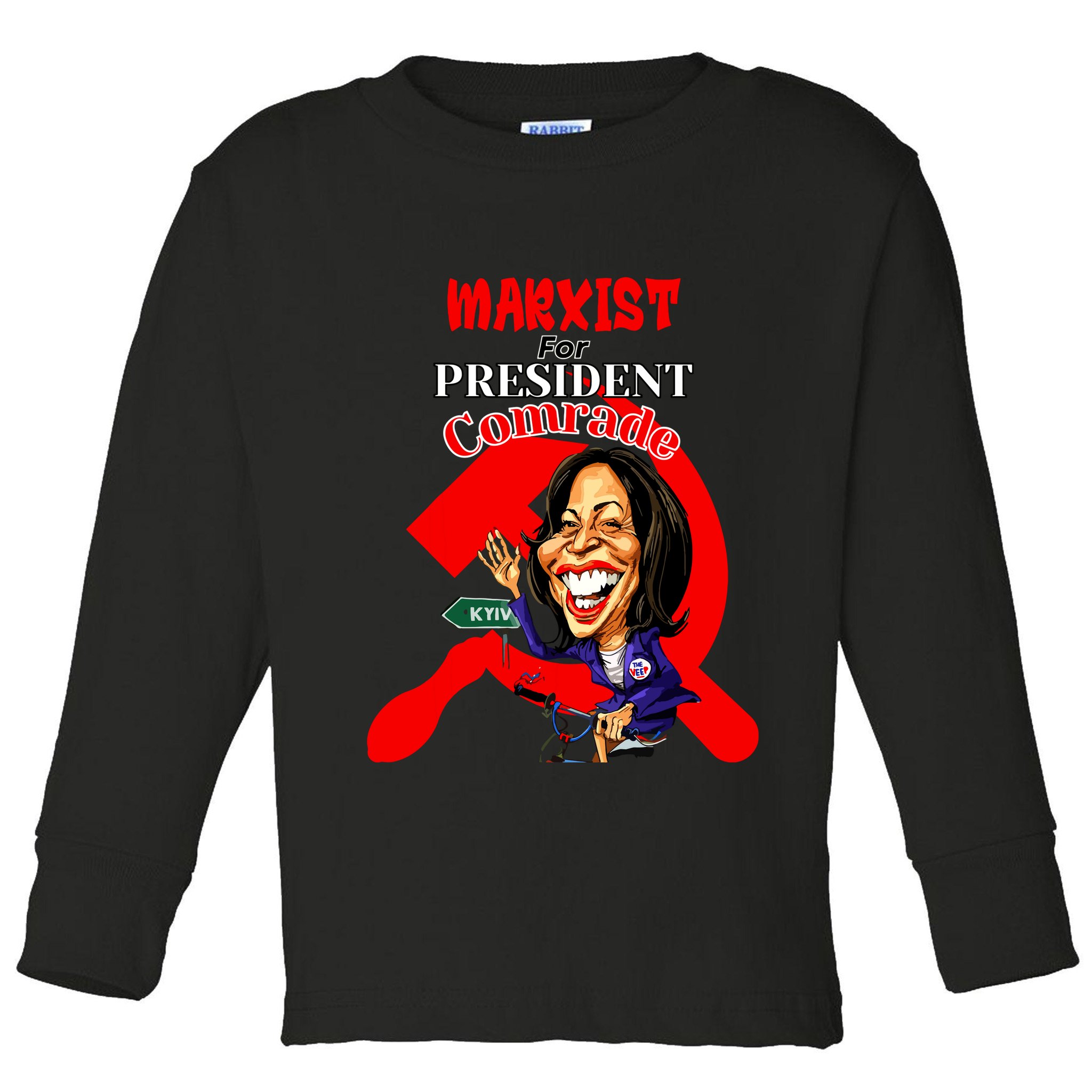 Marxist For President Comrade Kamala Harris Funny President Toddler Long Sleeve Shirt