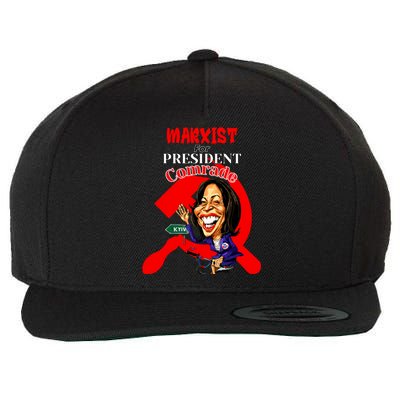 Marxist For President Comrade Kamala Harris Funny President Wool Snapback Cap