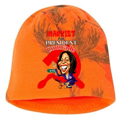 Marxist For President Comrade Kamala Harris Funny President Kati - Camo Knit Beanie