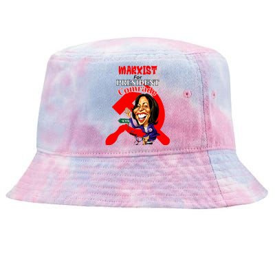 Marxist For President Comrade Kamala Harris Funny President Tie-Dyed Bucket Hat