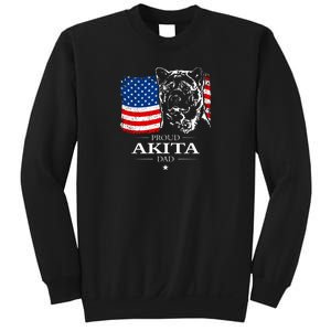 Mens Funny Proud Akita Dad American Flag Patriotic Dog Gift Sweatshirt