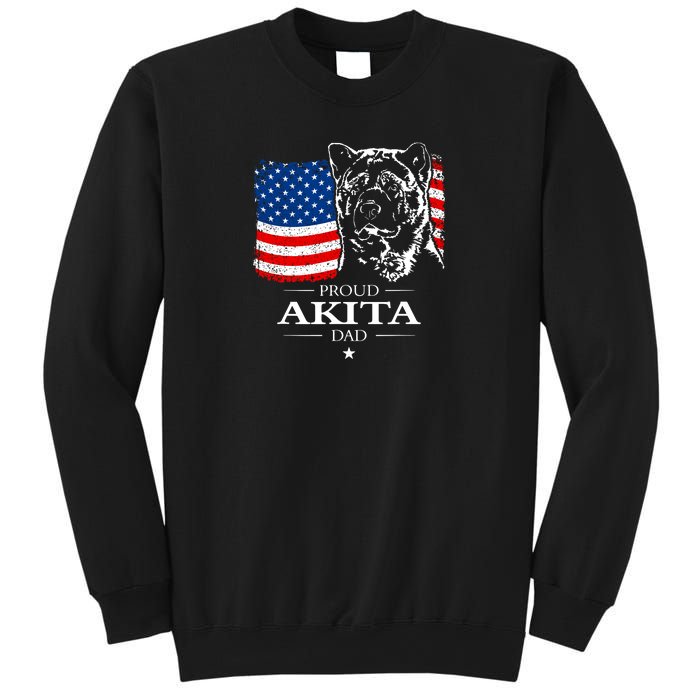 Mens Funny Proud Akita Dad American Flag Patriotic Dog Gift Sweatshirt