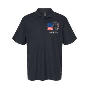 Mens Funny Proud Akita Dad American Flag Patriotic Dog Gift Softstyle Adult Sport Polo