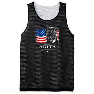 Mens Funny Proud Akita Dad American Flag Patriotic Dog Gift Mesh Reversible Basketball Jersey Tank