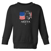 Mens Funny Proud Akita Dad American Flag Patriotic Dog Gift Toddler Sweatshirt