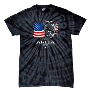 Mens Funny Proud Akita Dad American Flag Patriotic Dog Gift Tie-Dye T-Shirt