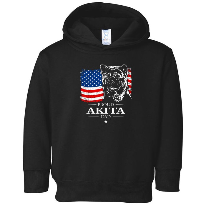 Mens Funny Proud Akita Dad American Flag Patriotic Dog Gift Toddler Hoodie