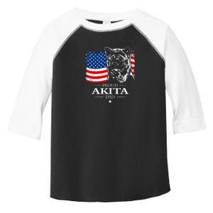 Mens Funny Proud Akita Dad American Flag Patriotic Dog Gift Toddler Fine Jersey T-Shirt